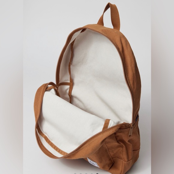 Herschel tan brown cotton casuals heritage backpack NWT - Picture 4 of 5